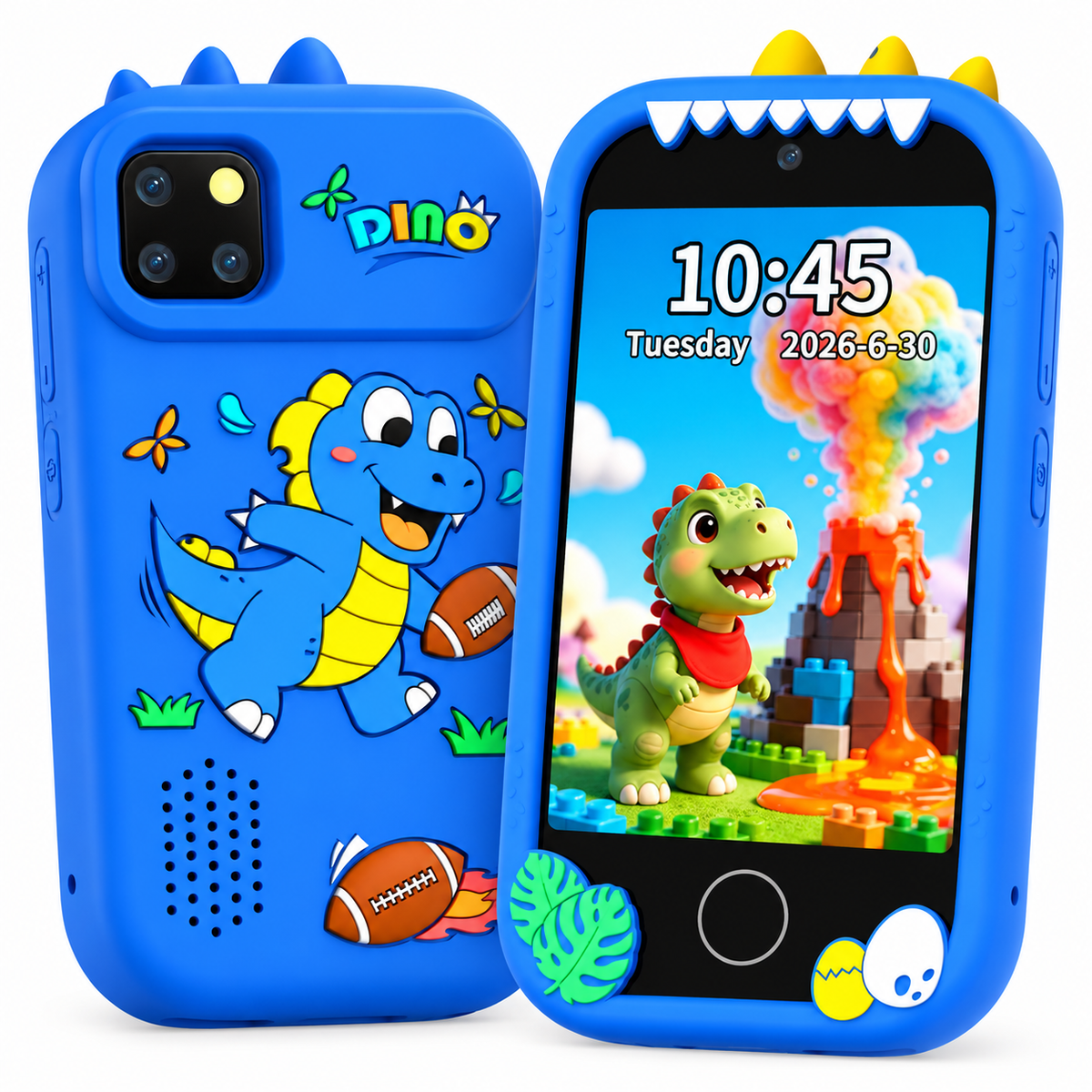 Kids phone unicorn camera toy with touchscreen, photo recording, video features and built-in games.