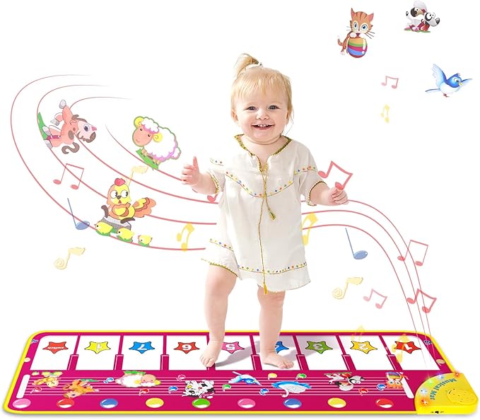 Kids piano mat for toddlers musical floor playmat keyboard toy for babies learning

