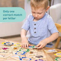 Kids playing alphabet puzzle learning toy educational wooden puzzle set