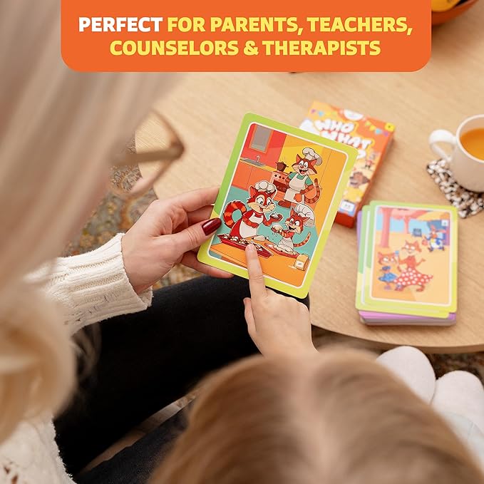 Kids question card game for storytelling and discussion activities