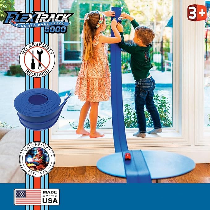 Kids portable racing racetrack with suction cups