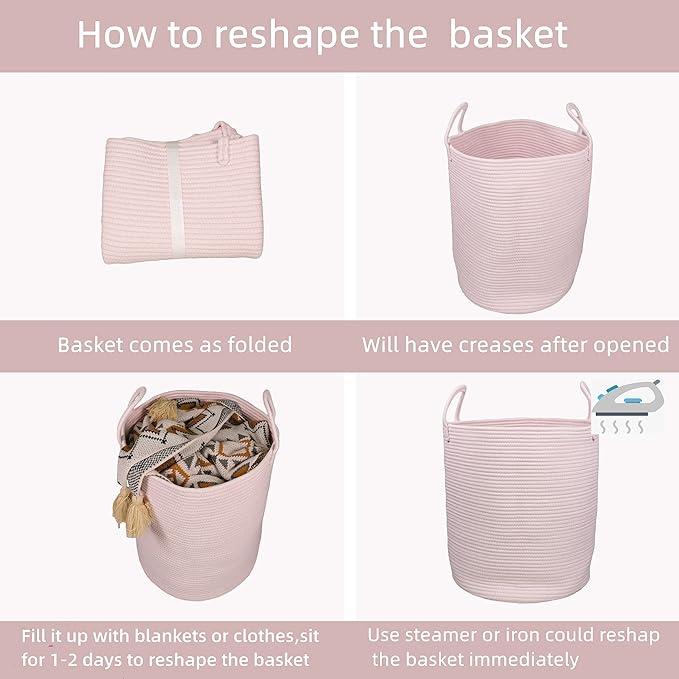 kids room toy storage basket made of cotton rope material