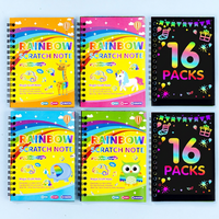 Scratch art book for kids aged 4-8, colorful DIY graffiti designs