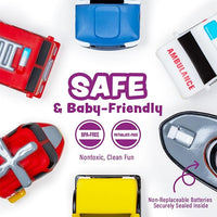 kids sensory bath toy cars with flashing lights for interactive play