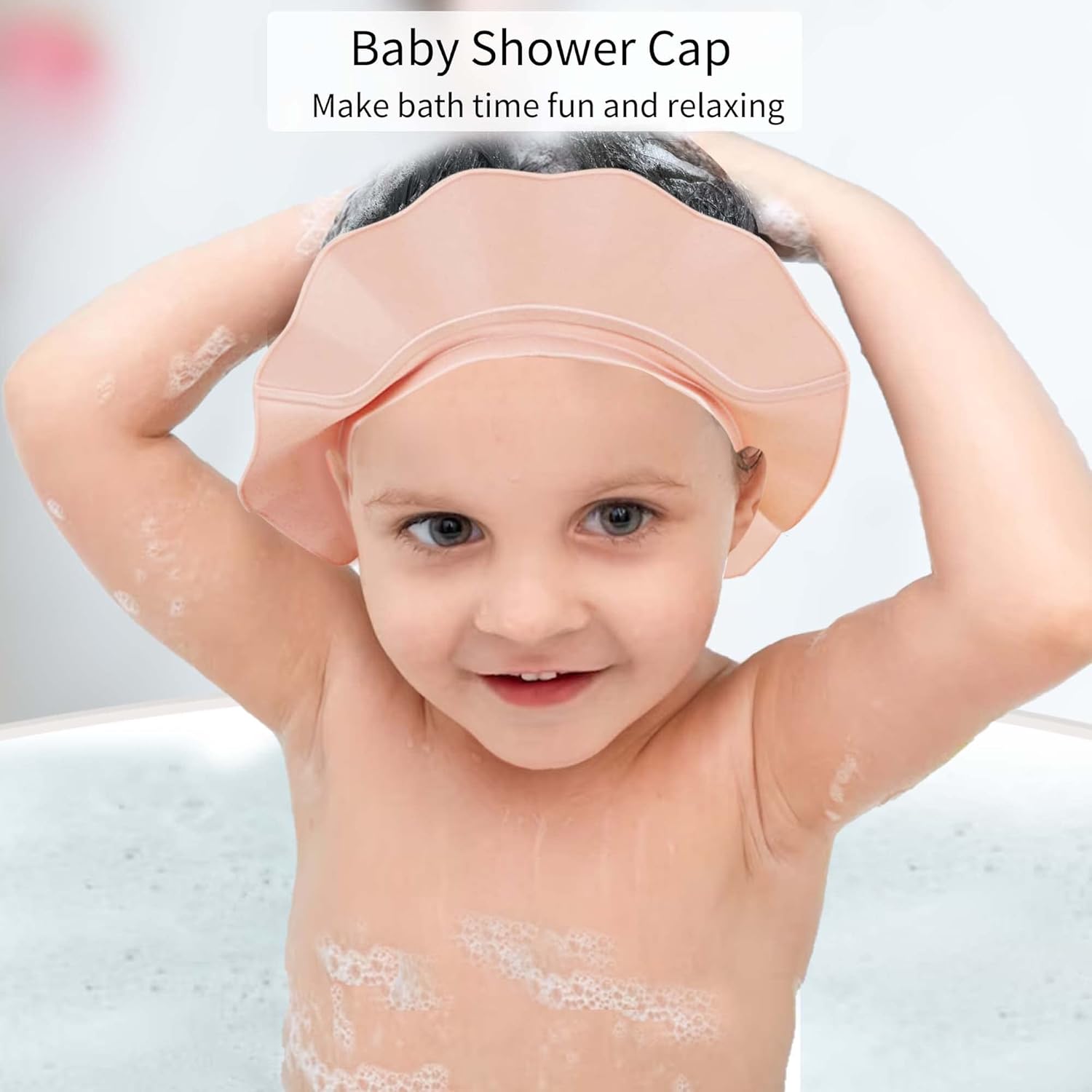 Adjustable Silicone Shower Cap for Kids, Babies, and Toddlers during Bath Time