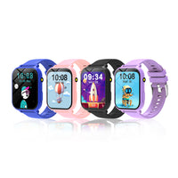 Kids smartwatch showing educational games interface on LED screen