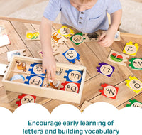 Kids spelling alphabet puzzle toy wooden ABC learning toy for preschool education