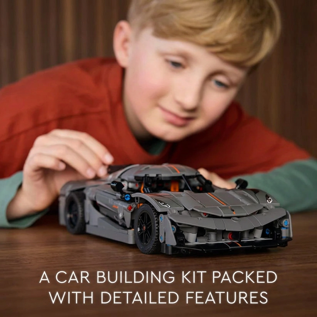 Kids sports car building toy set
