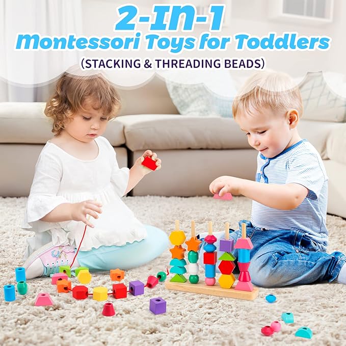 kids stacking blocks learning toy for shape and color recognition