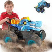 Kids stunt remote car with playful cartoon design