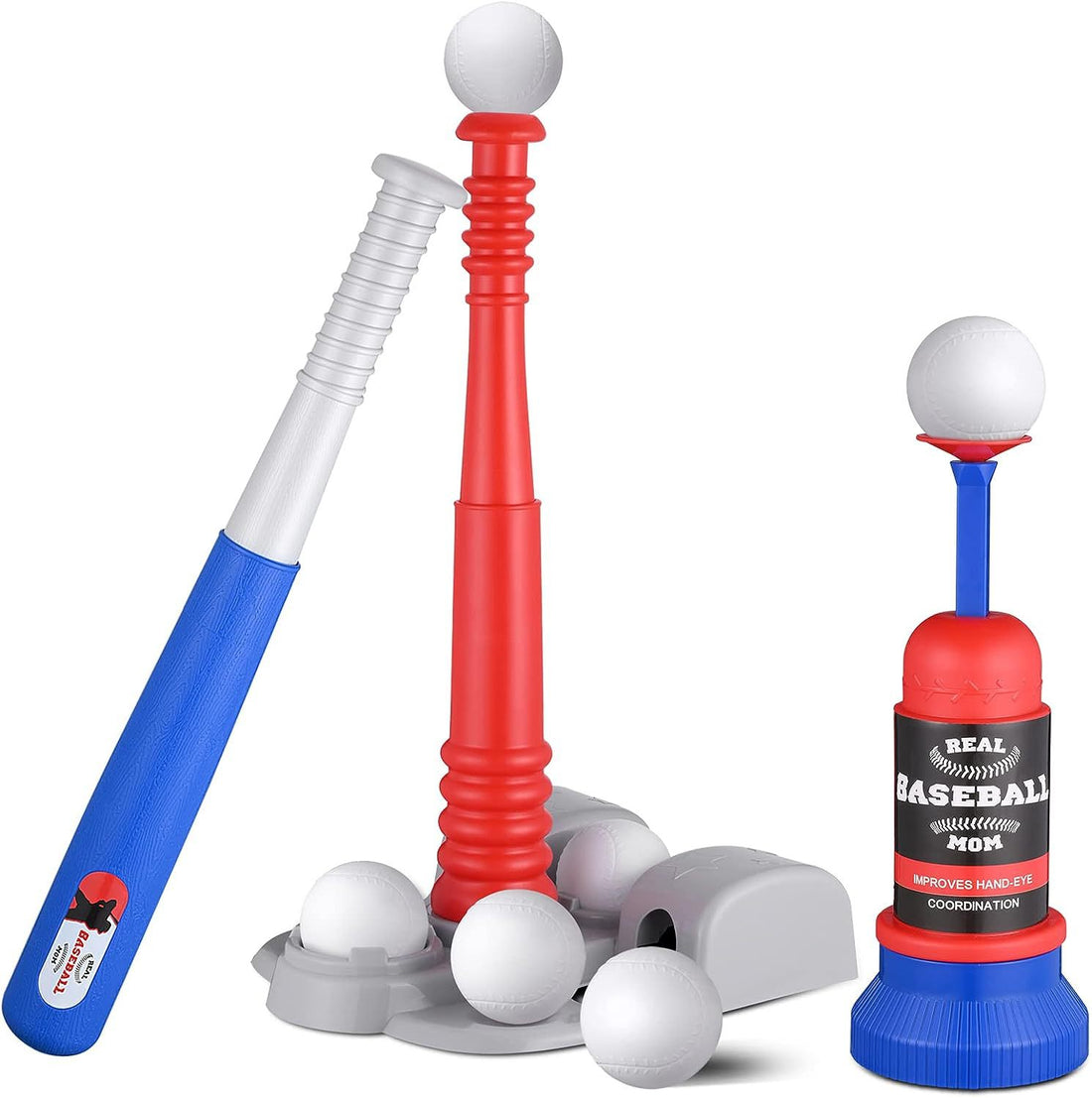 Kids T ball set with batting tee and bat