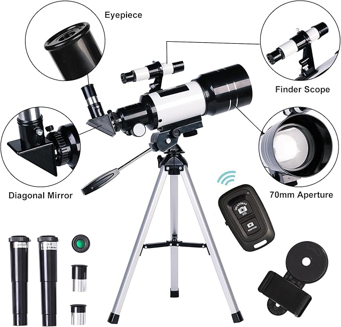 Kids telescope for moon viewing and beginner astronomy learning
