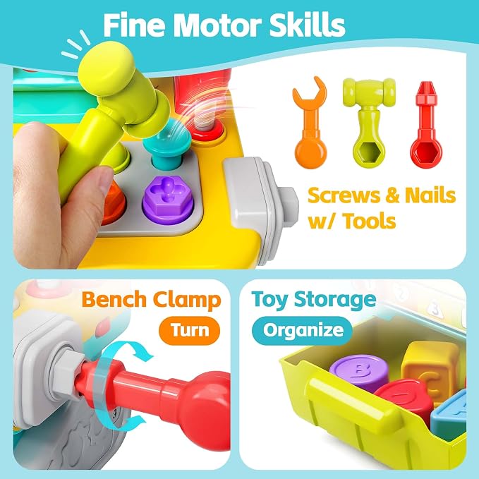 Kids tool set for pretend building and construction-themed playtime.