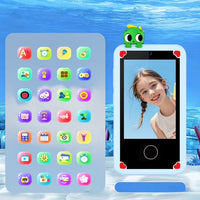 Kids toy phone with an integrated camera for children's photography activities.