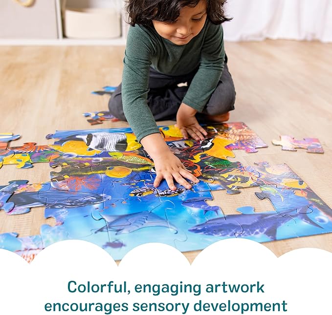 Kids Underwater Ocean Puzzle – Jumbo 48 Piece Jigsaw for Ages 3+ with Ocean Life Theme
