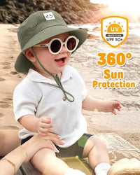 Kids UPF 50+ sun hat for sun protection with smiley face design