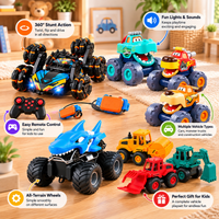 Kids vehicle toy collection with remote control cars and colorful construction trucks