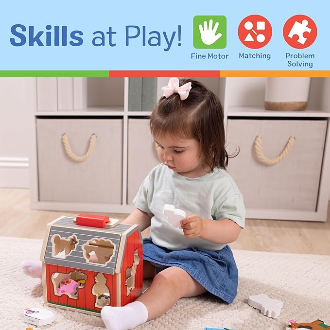 kids wooden farm playset for early learning and animal recognition