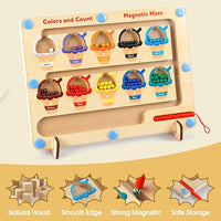 Kids wooden magnetic learning puzzle board for early counting, color recognition and activity play