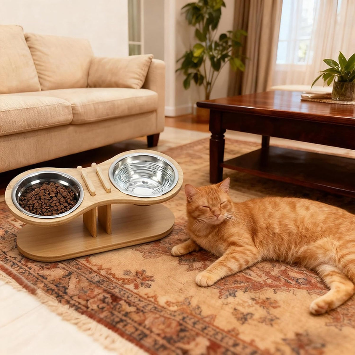 Elevated Feeding Bowl Station for Kittens and Cats