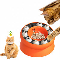 Kitten Puzzle Feeder Bowl with Elevated Feeding Design