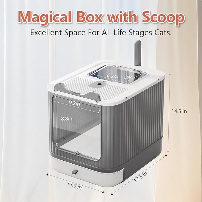 cat litter box suitable for kittens to adult cats with 3 modes