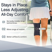 Back view of 4-way adjustable knee brace highlighting dual side stabilizers and patella support