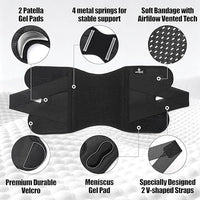 Side view of ergonomic knee brace with adjustable straps and ultra-soft bandage for ACL, meniscus, and arthritis support
