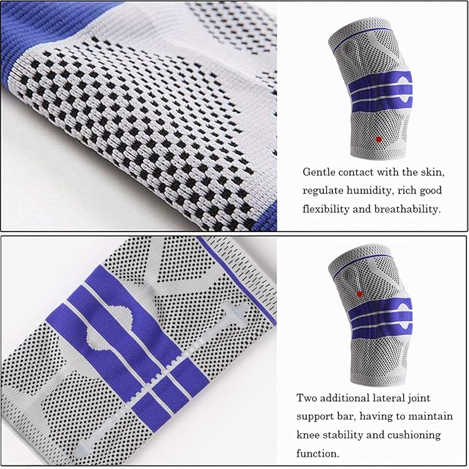 Back view of hinged knee brace with compression sleeve for joint stabilization and support during workouts
