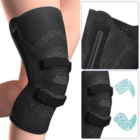 Back view of knee brace with dual side stabilizers and breathable material for joint stability
