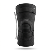 Front view of knee brace with patella tendon strap, gel pads, and side stabilizers for ACL, PCL, and meniscus support
