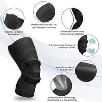 Side view of adjustable knee brace showing patella strap, gel pads, and ergonomic compression