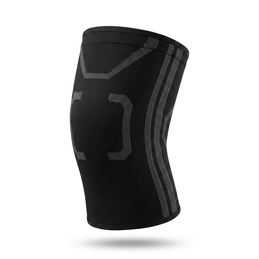 Knee compression sleeve 2 pack for men and women, black, breathable and adjustable