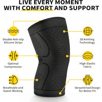Pair of Compression Knee Sleeves with Flexible Fit