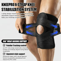Adjustable knee compression sleeve with packaging shown, ready for retail