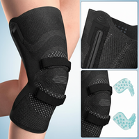 Close-up of adjustable straps on knee sleeve for personalized fit
