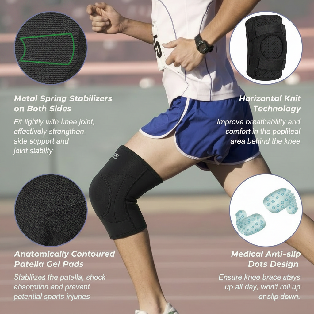 Knee sleeve worn during walking and daily activities