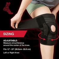 Close-up of adjustable straps on hinged knee stabilizer for personalized fit