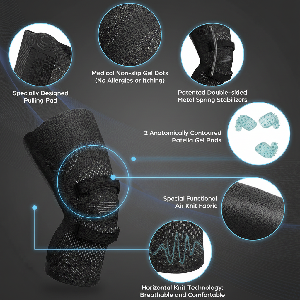 Knee support sleeve with soft comfort pads