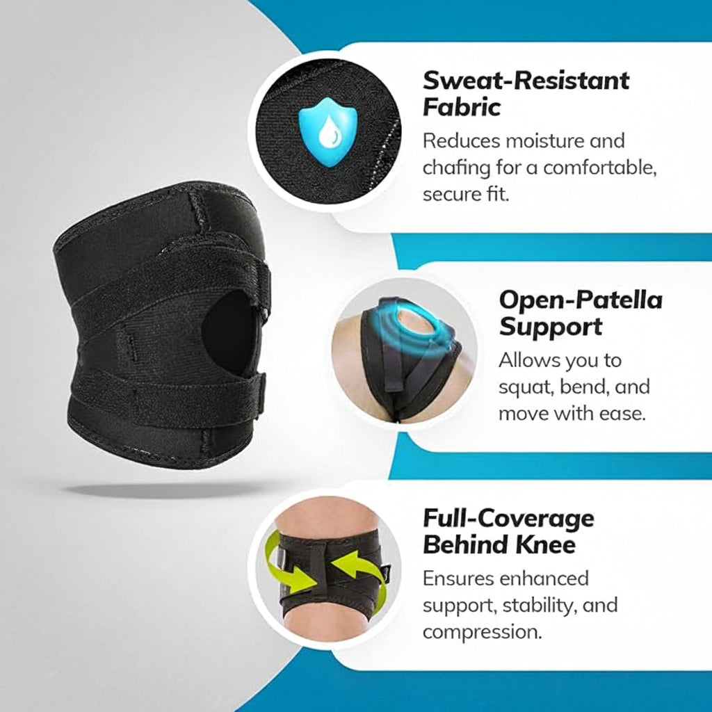 Knee support worn during fitness activity