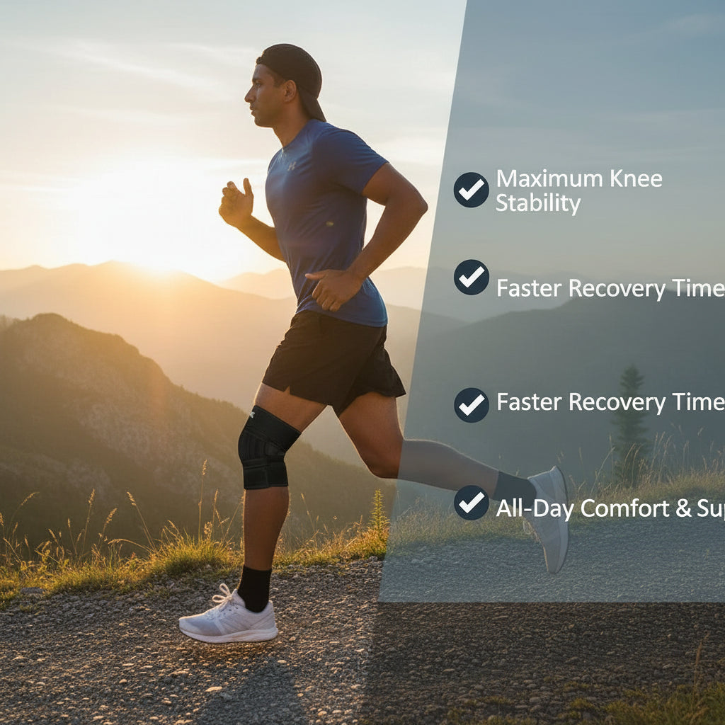 Knee support with breathable fabric material