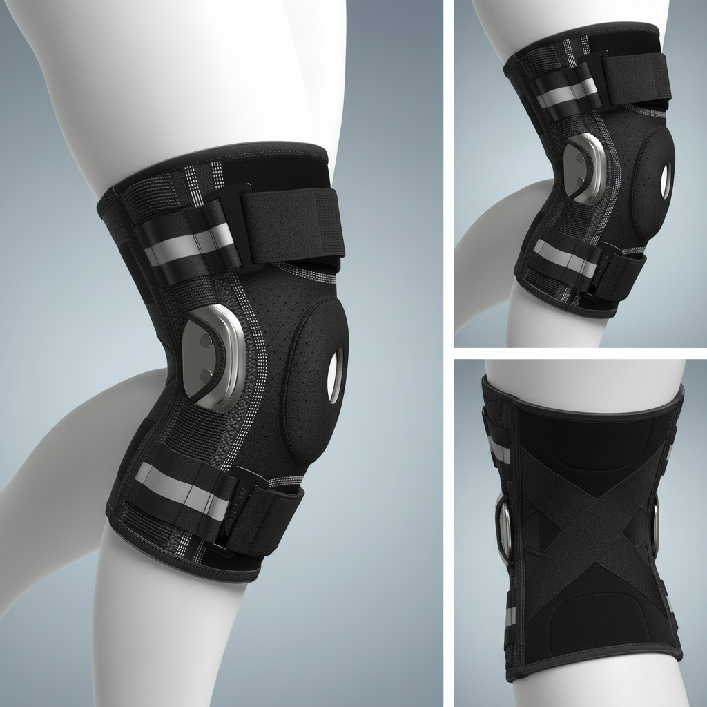 Knee support with wraparound fit design