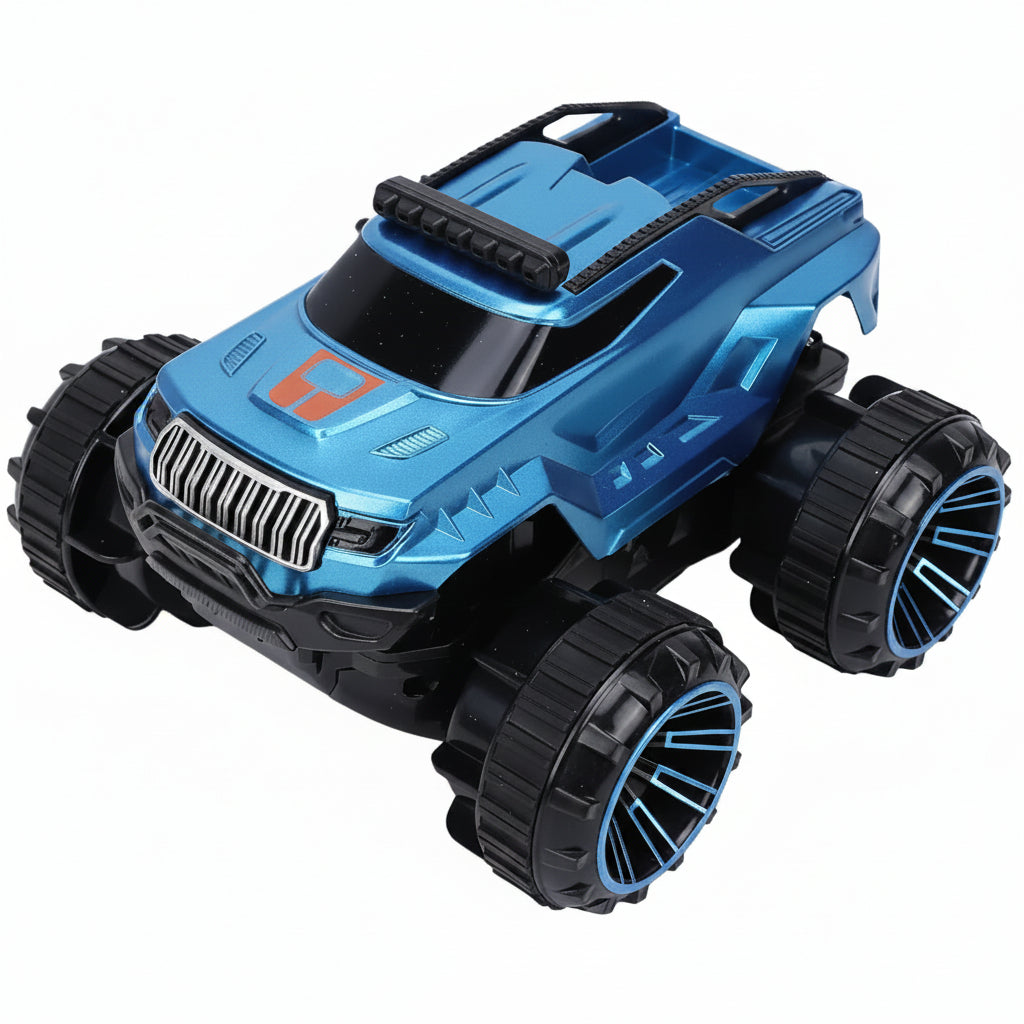 Land and water RC car with all-terrain stunt design