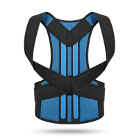 Front view of large back brace posture corrector for men and women with lumbar and shoulder support