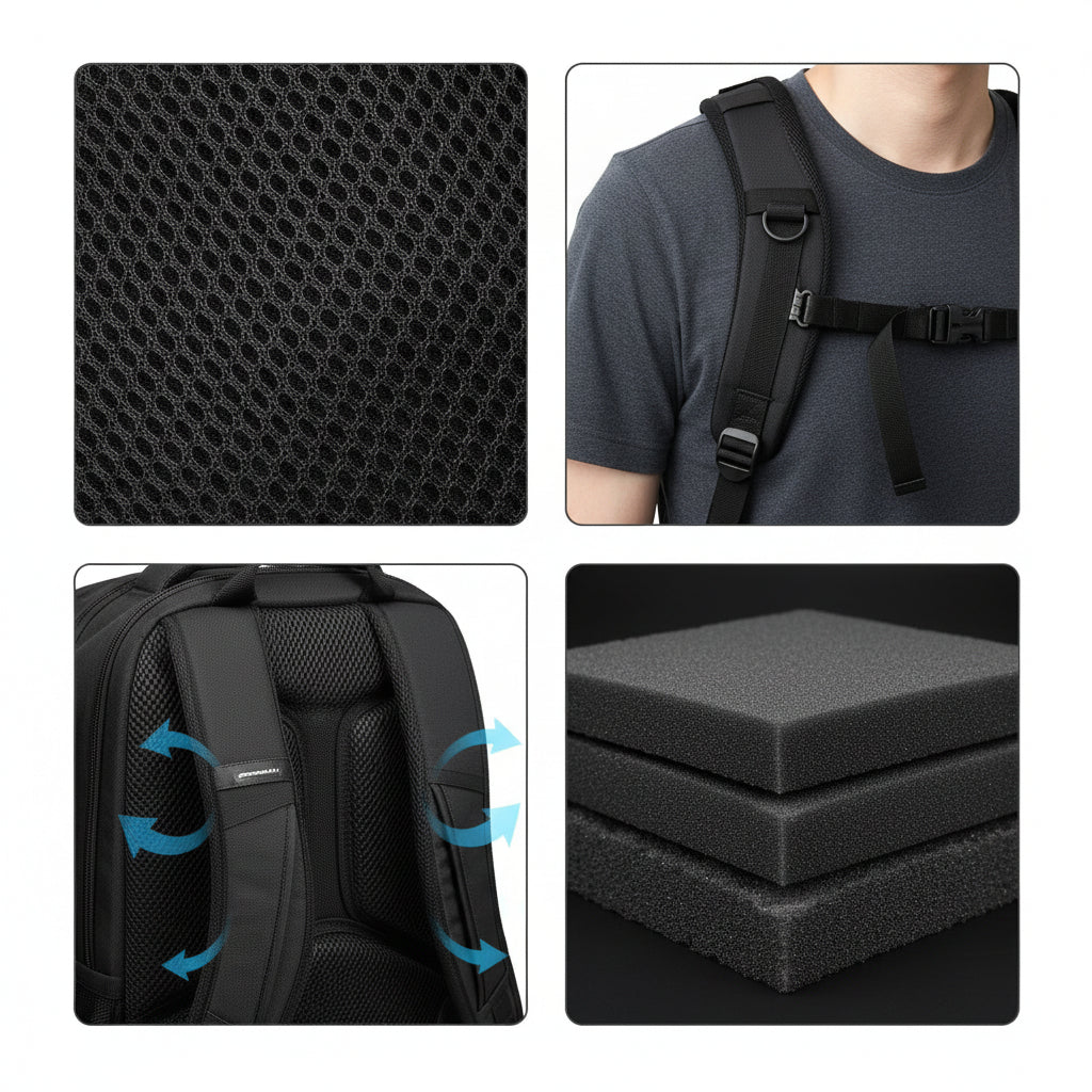 Large capacity camera backpack for mirrorless camera and lens storage