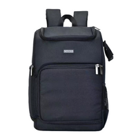 Large capacity camera backpack with laptop compartment on white background