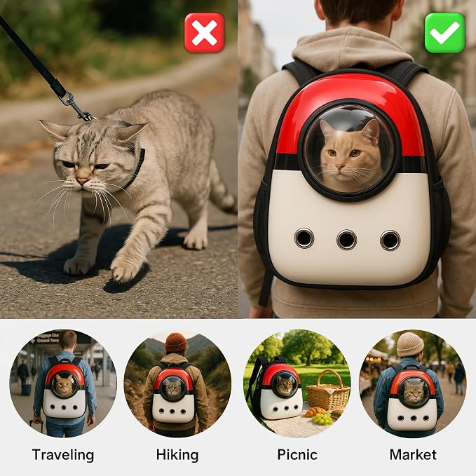 Large Capacity Pet Backpack for Cats and Small Dogs