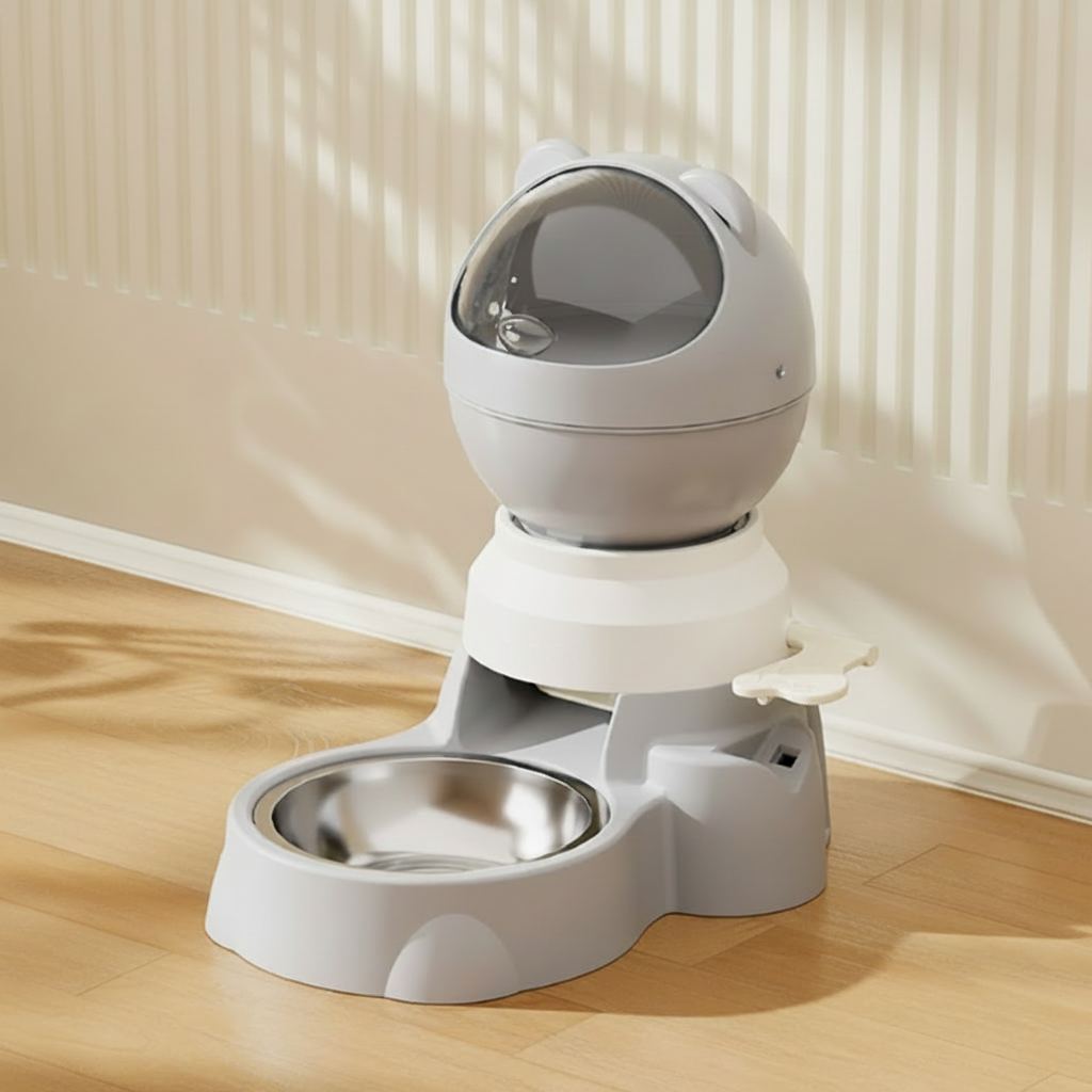 Large Capacity Pet Feeder with Automatic and Manual Feeding Modes