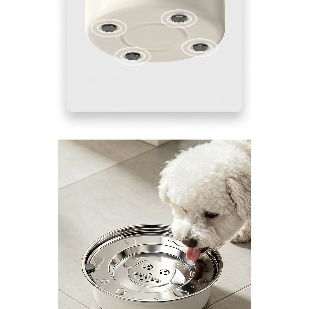 Large capacity pet water dispenser with stainless steel bowl