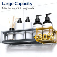 Large-capacity shower caddy organizing multiple bathroom bottles
